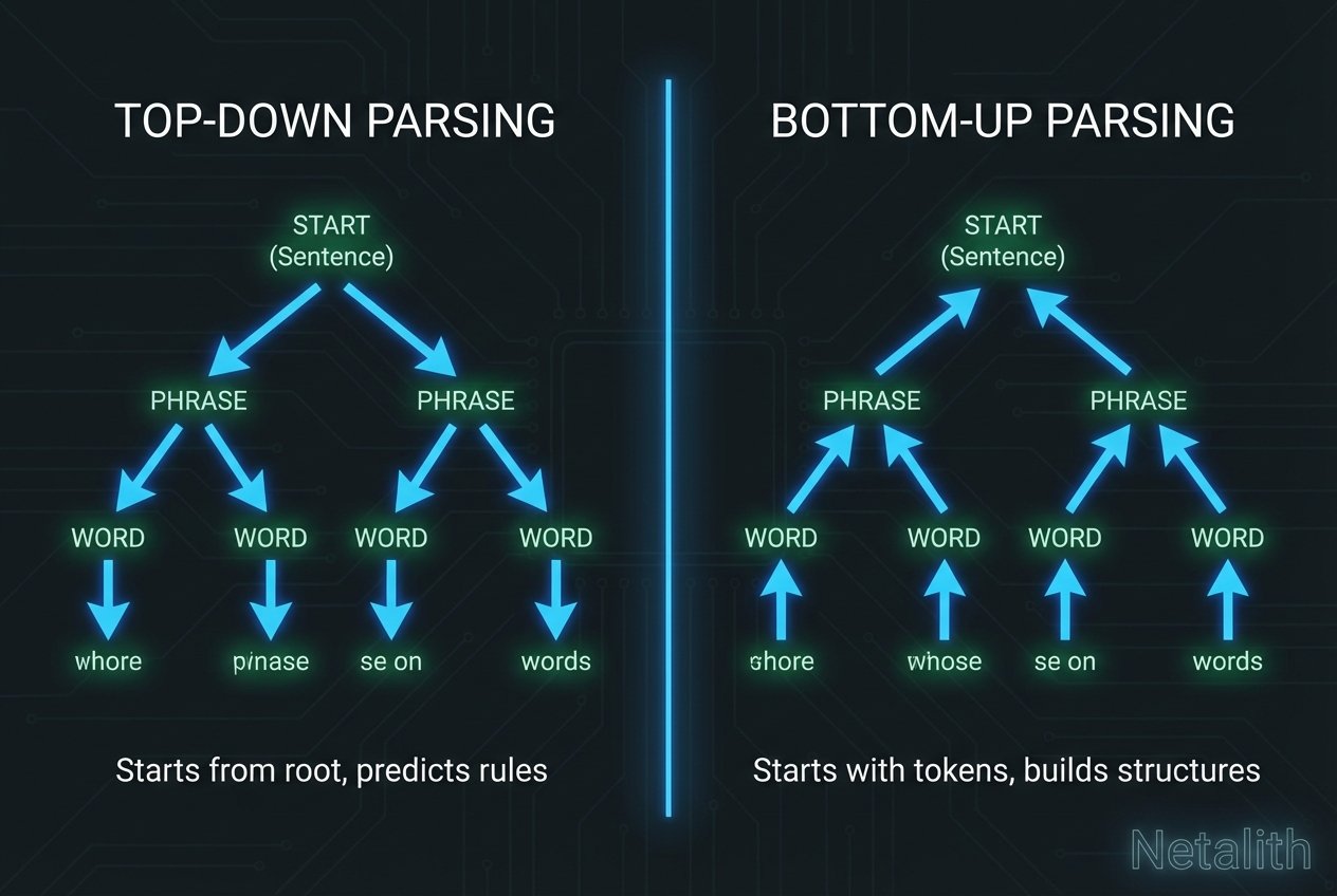 Syntax Parsing Guide: Comparing Top-Down and Bottom-Up Techniques