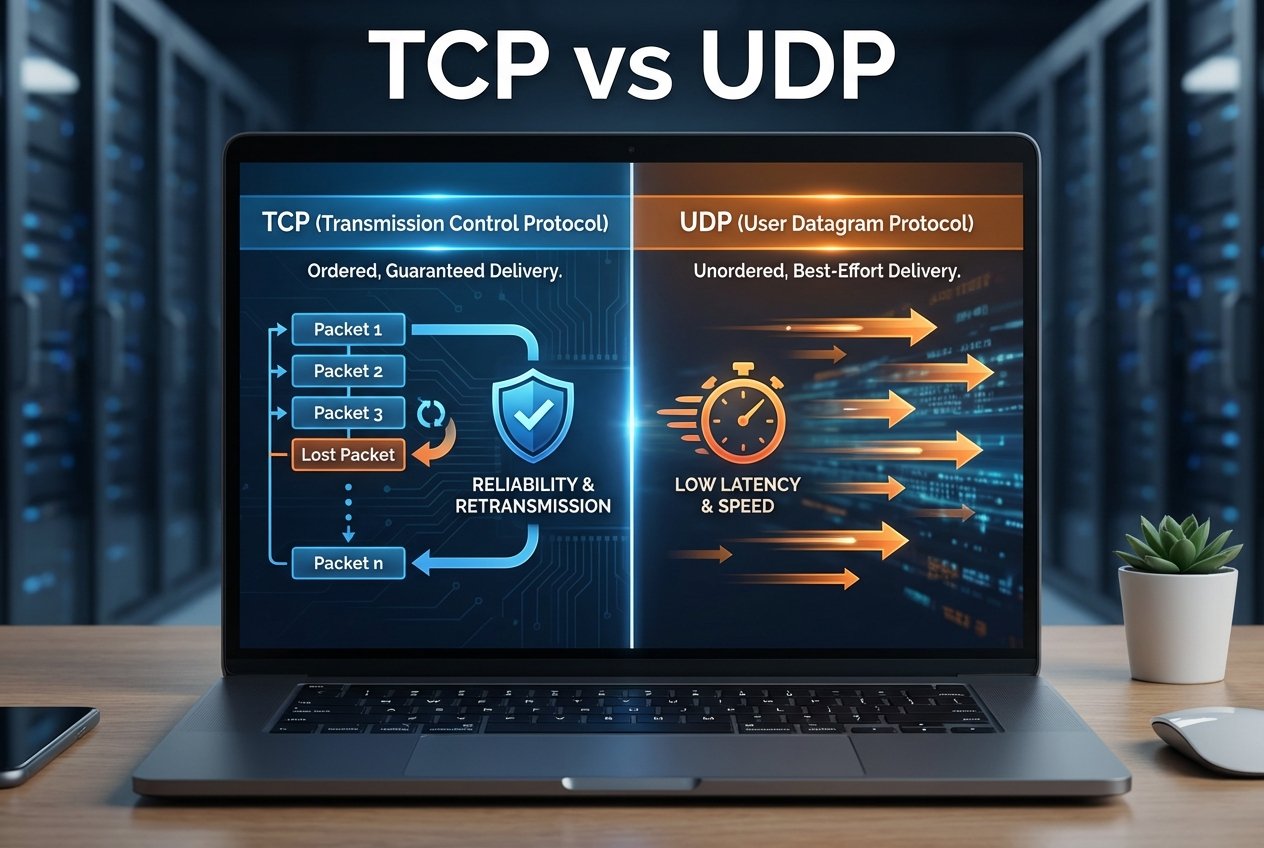 TCP vs UDP: Differences, Reliability vs Latency, and When to Use Each Transport Protocol