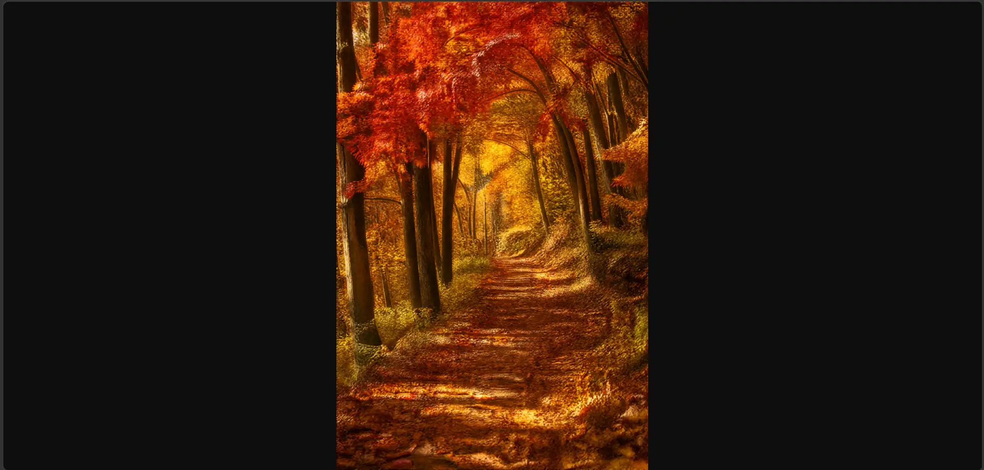 Autumn Maple Forest Path Wall Art | Warm Orange Printable Digital Download | Fall Landscape Home Decor Print