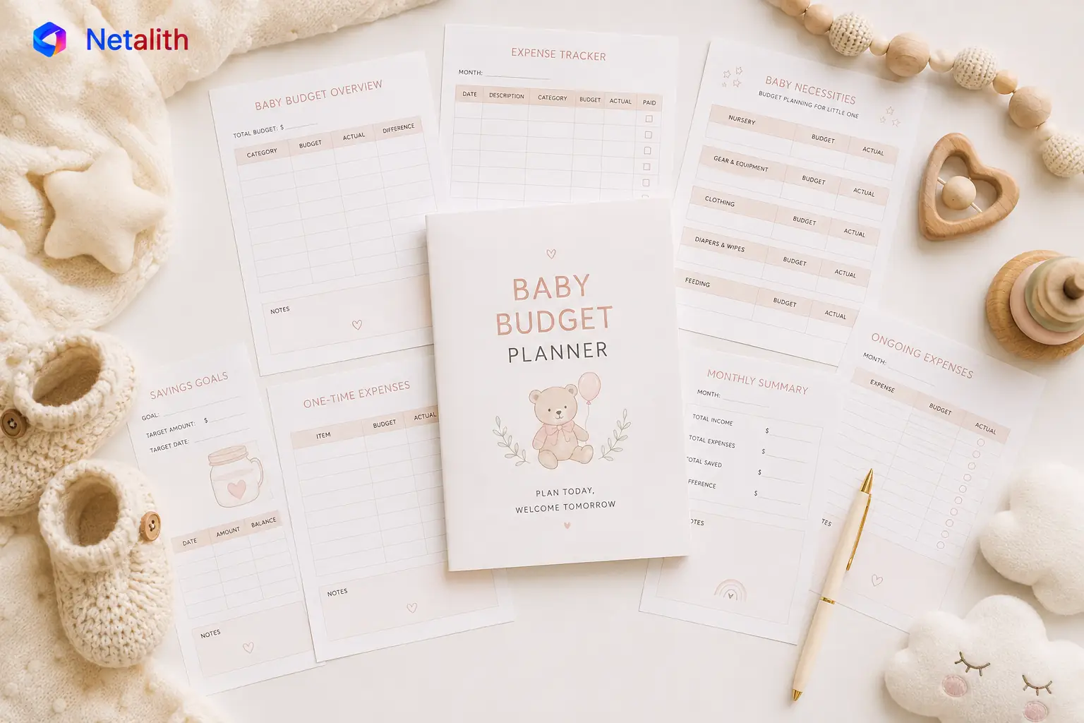 Baby Budget Planner Printable | New Parent Finance Journal PDF | Registry, Nursery & Baby Expense Tracker | A4 A5 US Letter