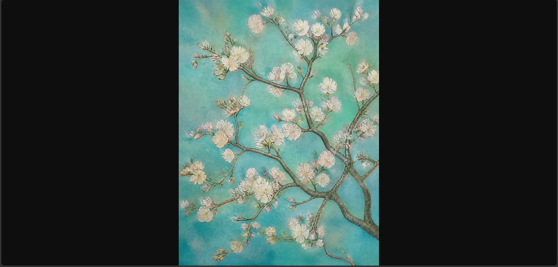 Blooming Almond Blossom Branch Wall Art | Soft Blue Printable Digital Download | Classic Japanese-Inspired Botanical Print