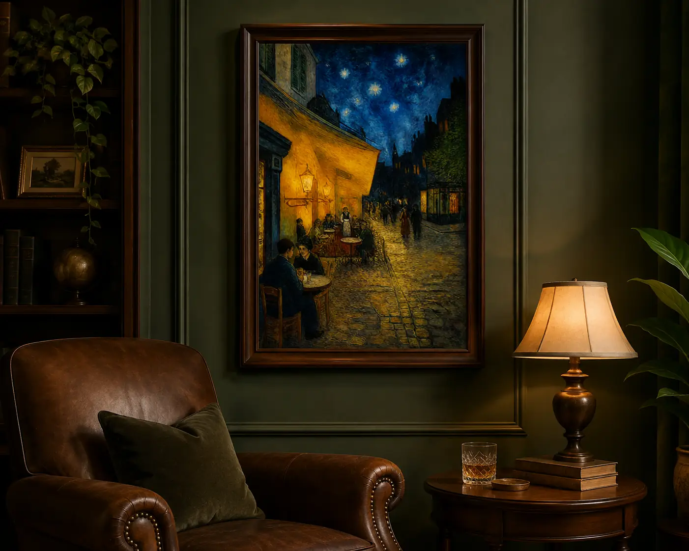 Cafe Terrace at Night Wall Art | Warm Glow Printable Digital Download | Classic Post-Impressionist Cityscape Home Decor Print