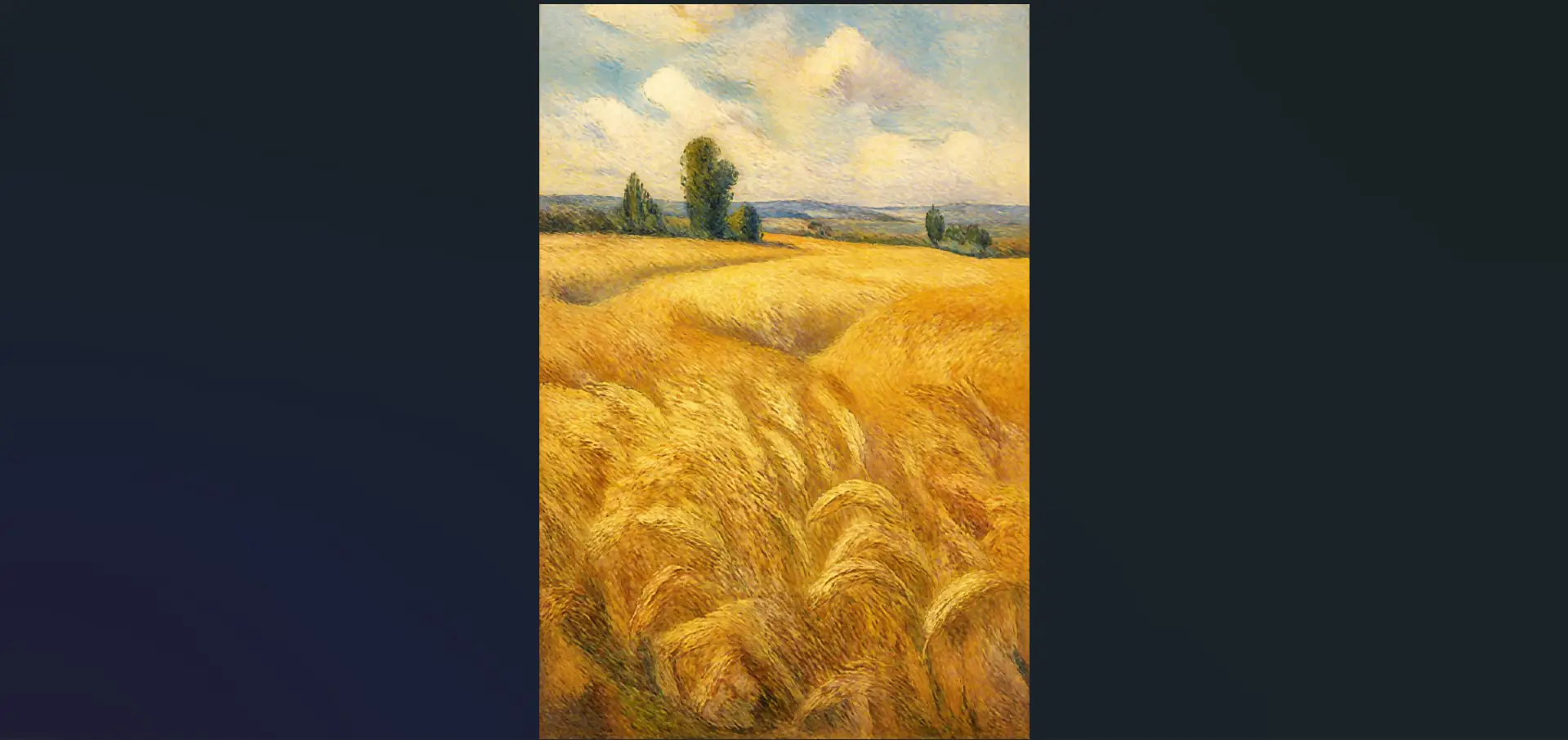 Golden Wheat Field Impressionist Wall Art | Warm Countryside Printable Digital Download | Classic Landscape Home Decor Print