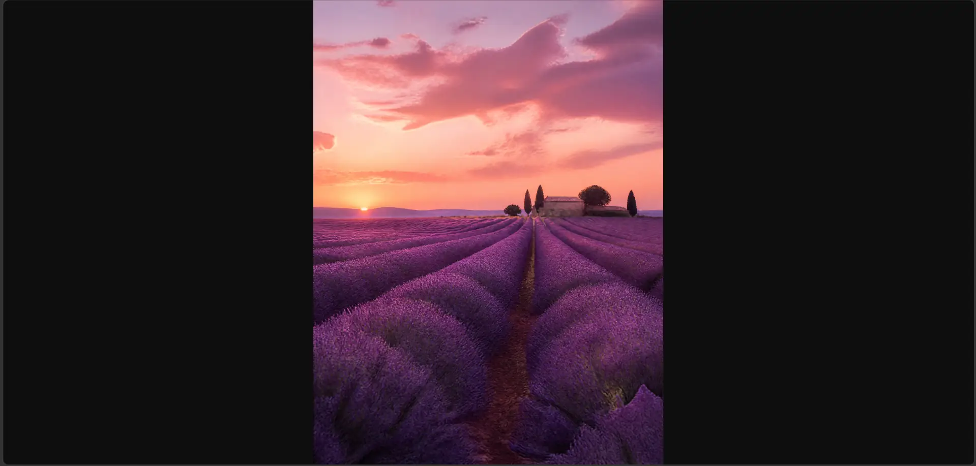 Lavender Field at Dusk Wall Art | Purple Printable Digital Download | Provence Countryside Home Decor Print