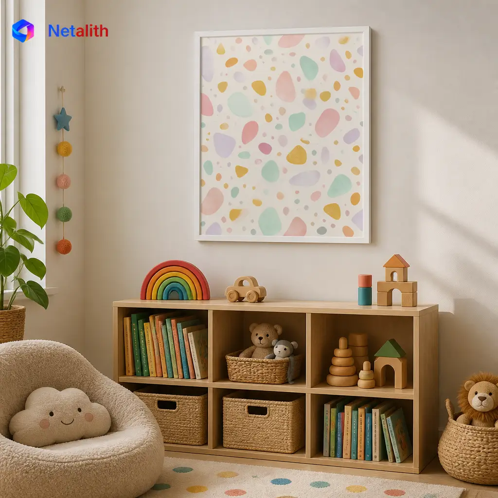 Pastel Terrazzo Playful Modern Wall Art | Multi Pastel Printable Digital Download | Modern Home Decor Print