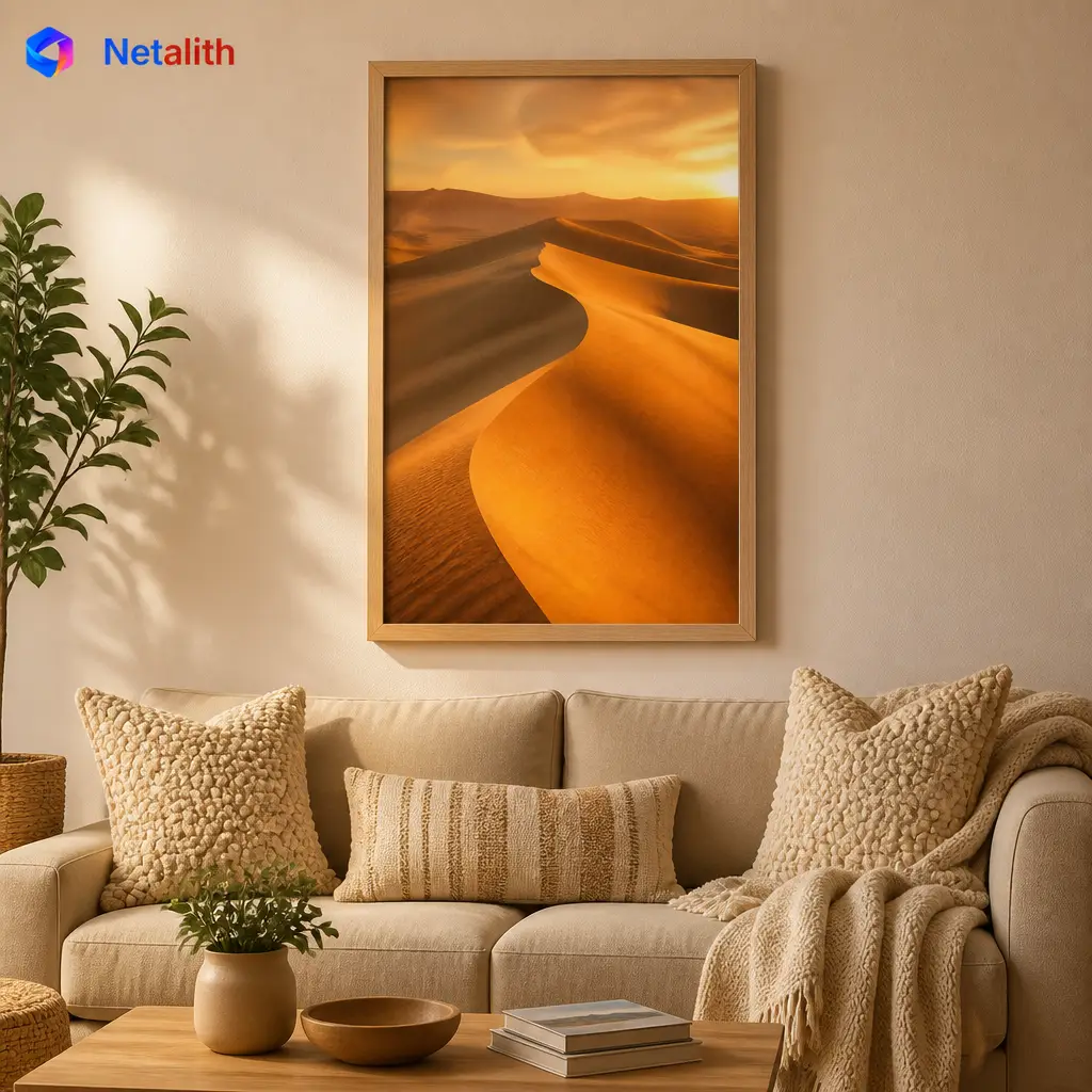 Sahara Sand Dunes Warm Minimal Wall Art | Sand And Gold Printable Digital Download | Travel Home Decor Print