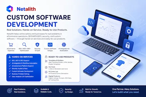 Services de développement logiciel sur mesure propulsés par l'IA pour entreprises et particuliers par Netalith